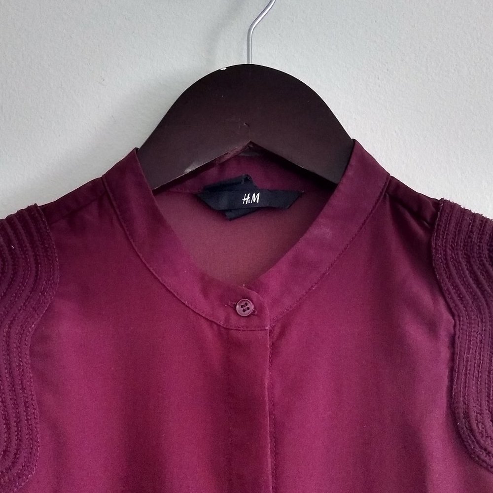 Sheer Dark Purple Sleeveless Blouse